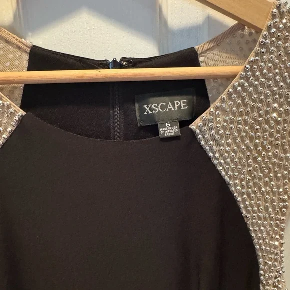 Xscape Black Dress with Silver Accents - Picture 2 of 5